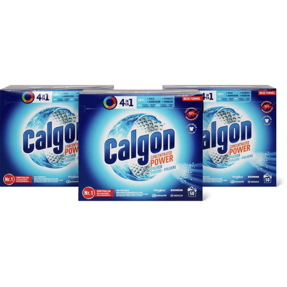 Calgon Concentrated Power · Powder against limescale · 3 x 50 wash ...