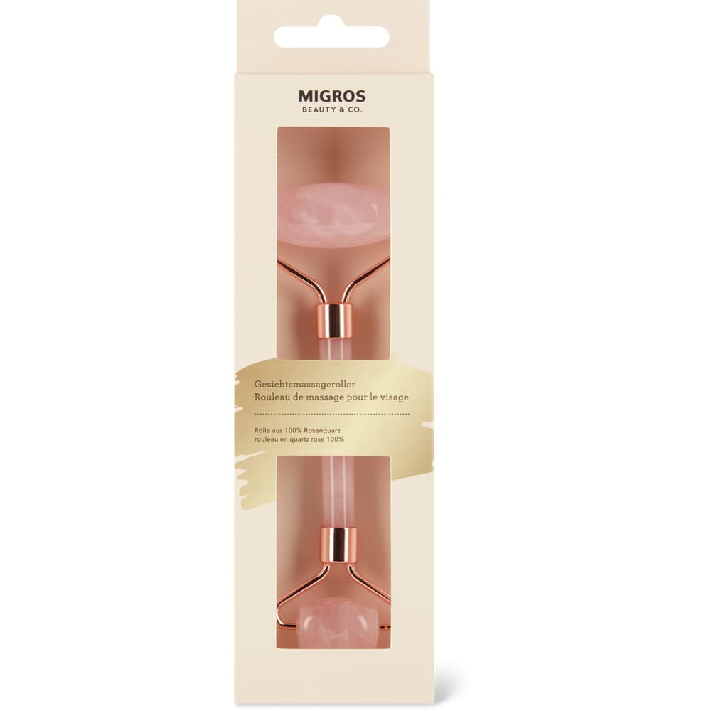 Migros Beauty & Co. Gesichtsmassage-Roller 100% Rosenquarz