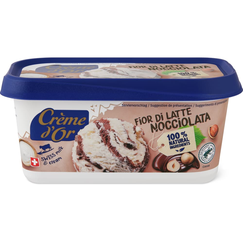 Crème d'or Glace Fior di Latte Nocciolata