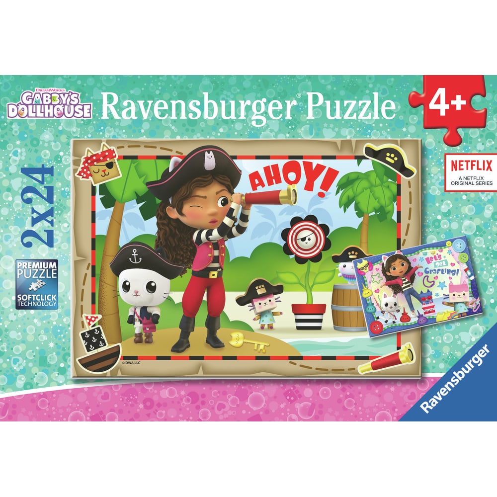 Ravensburger Puzzle Gabby's Dollhouse Auf zur Piraten-Party 2x24 Teile