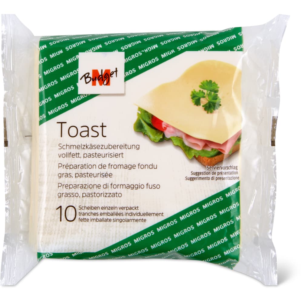 M-Budget Toast Schmelzkäsezubereitung, vollfett, pasteurisiert 10 Scheiben