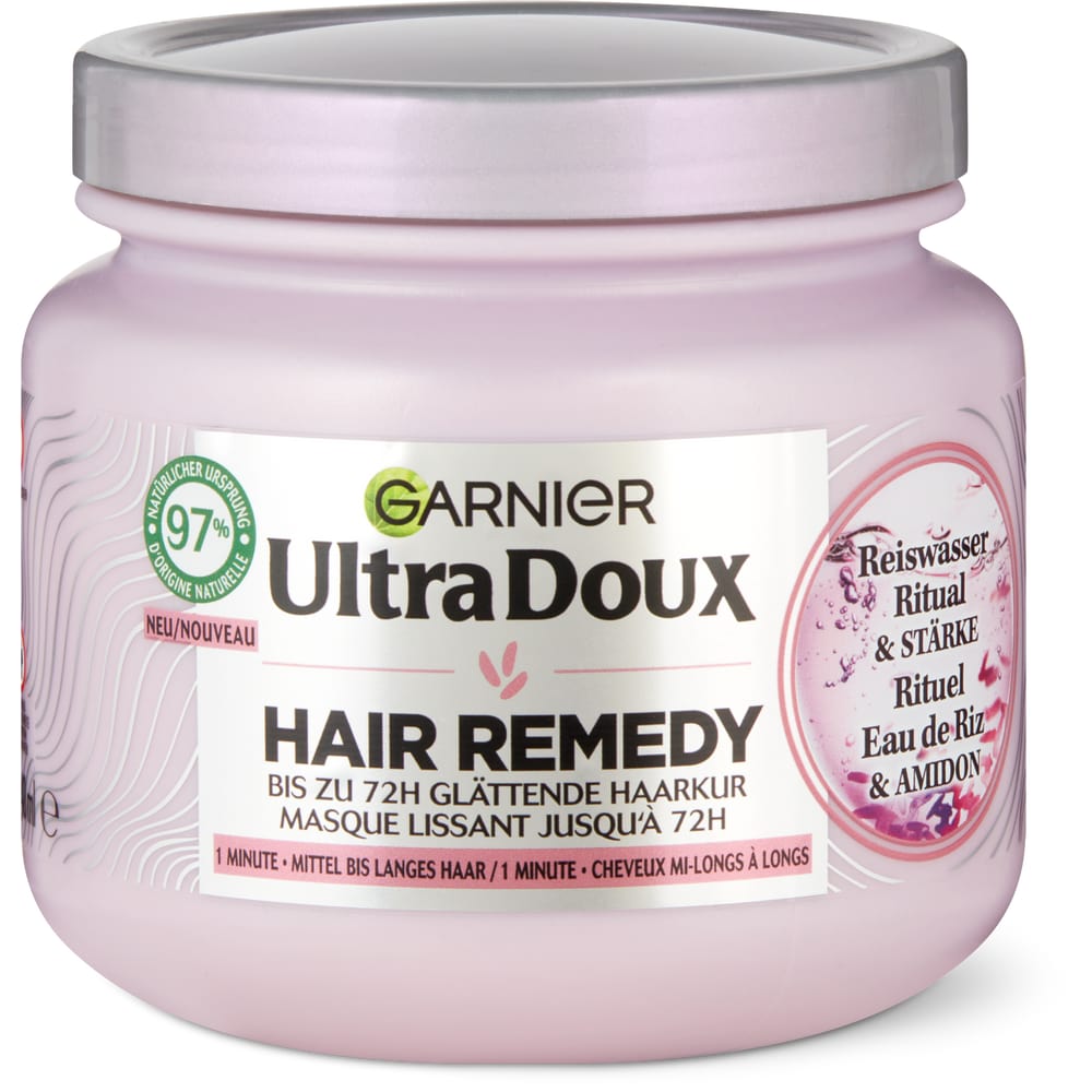 Garnier Ultra Doux Hair Remedy Reiswasser Maske langes Haar