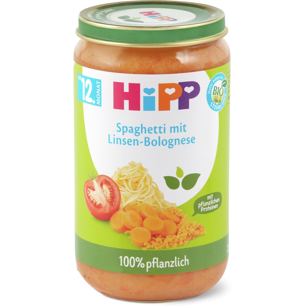 Hipp Spaghetti mit Linsen-Bolognese Brei Bio, ab 12. Monat
