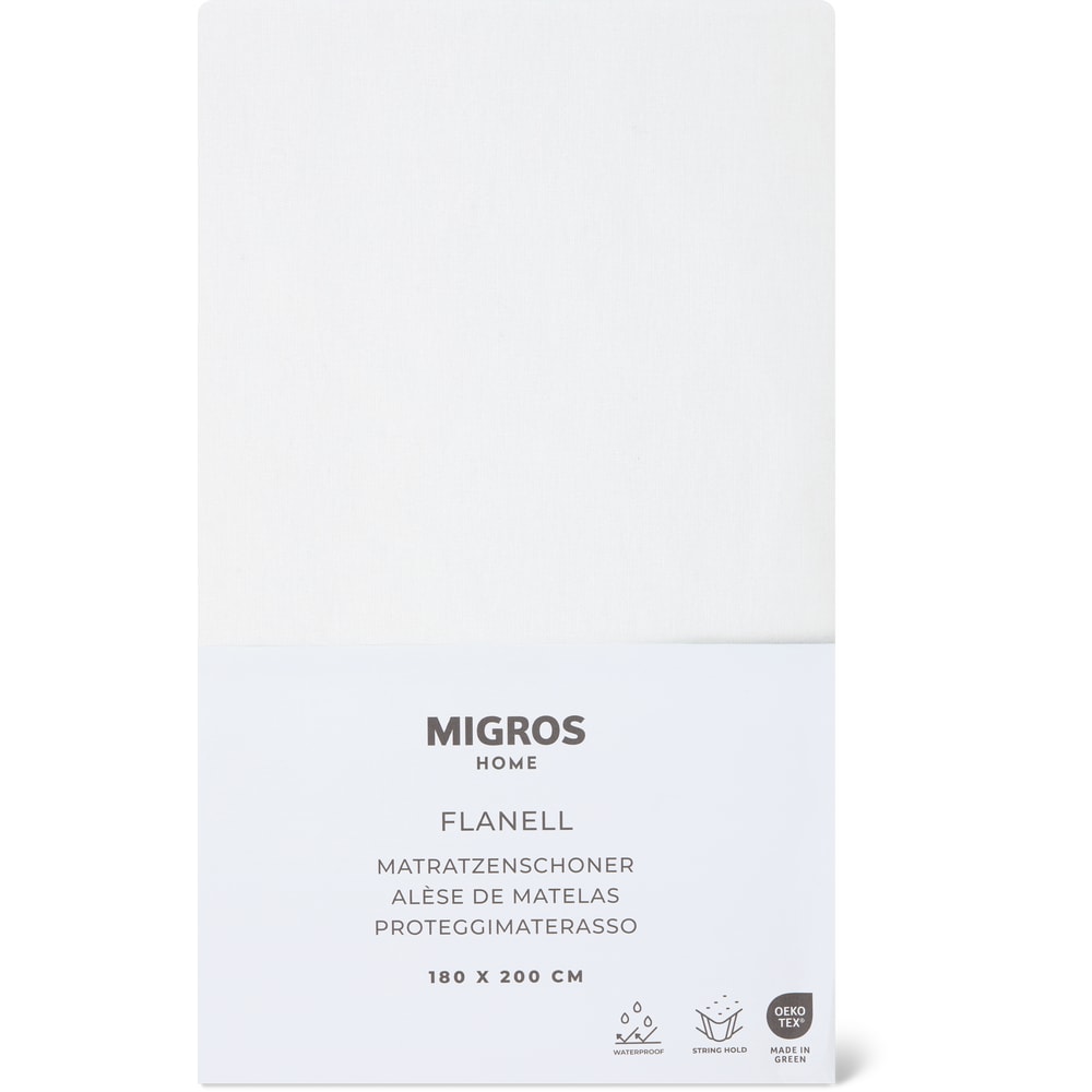 Migros Home Molton Flanell Matratzenschoner 180x200cm, weiss