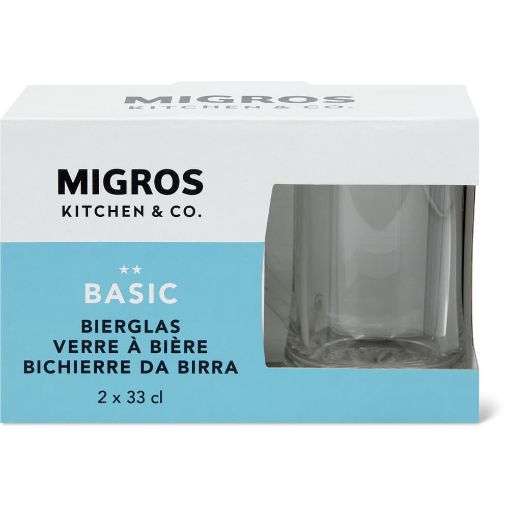 Migros Kitchen & Co. Bierglas Basic Transparent, 33cl