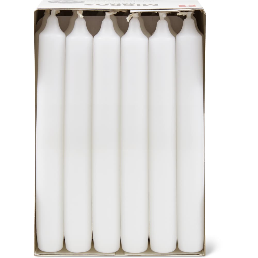 Migros Home Haushaltskerzen weiß, Paraffin, 6h, 21cm, 24x53g