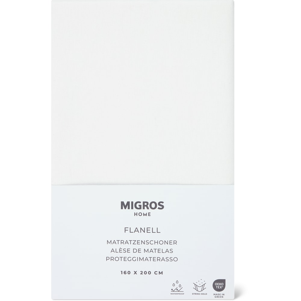 Migros Home Molton Flanell Matratzenschoner 160x200cm, weiss