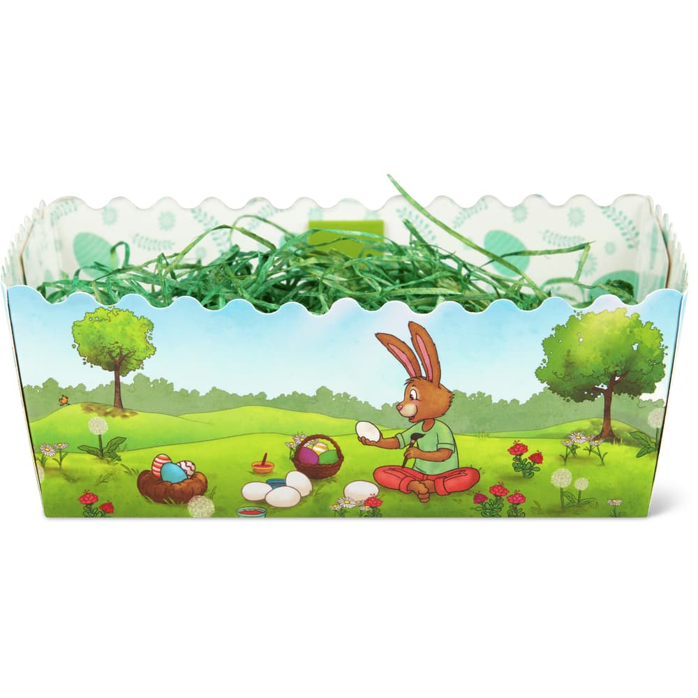 Migros Home Osterkörbchen befüllt mit Hasenmotiv