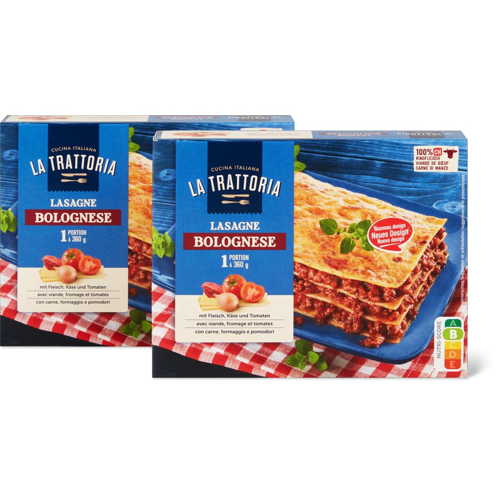 La Trattoria · Lasagne · Bolognese • Migros