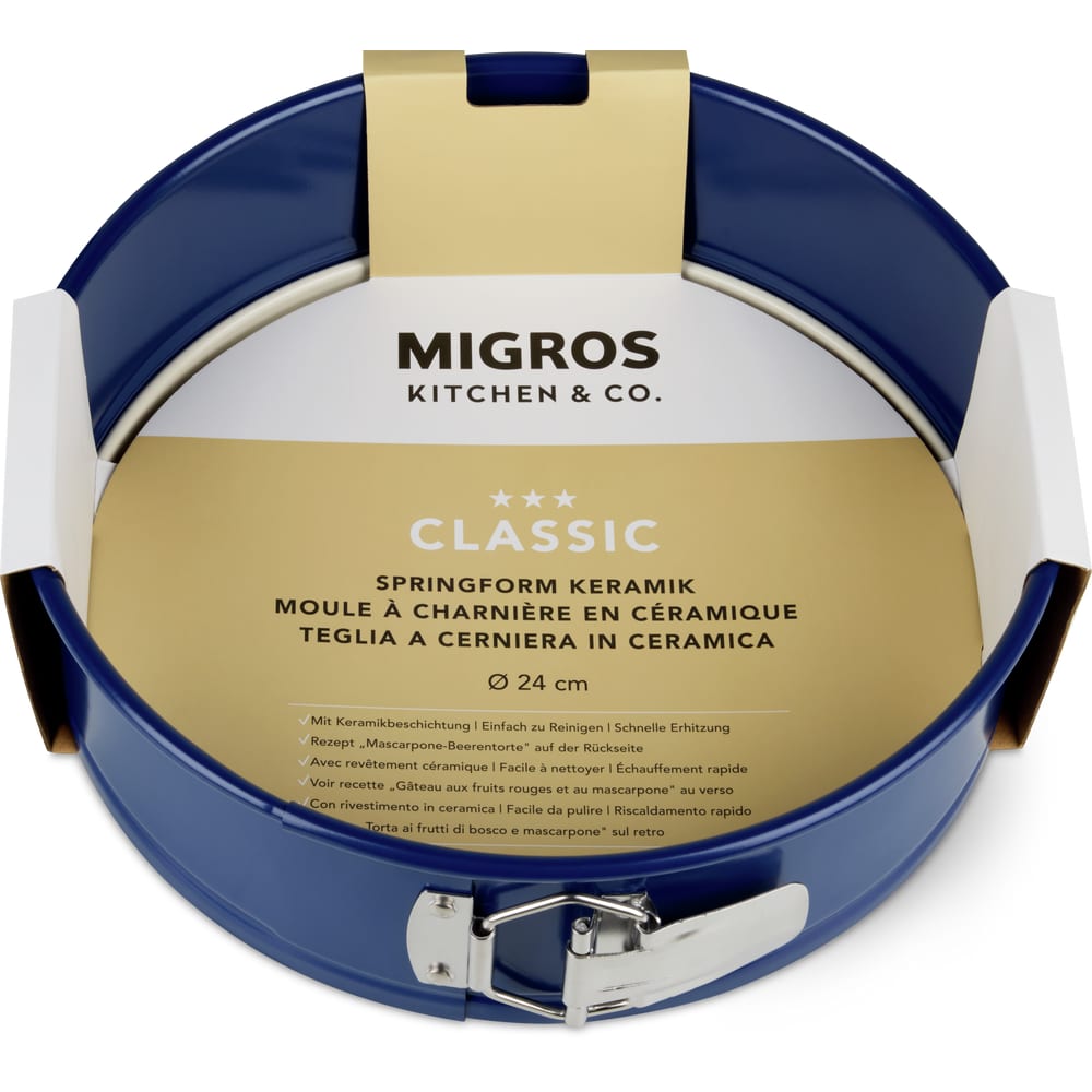 Migros Kitchen & Co. Classic · Springform · 24 cm, Keramik, blau, weiss • Migros