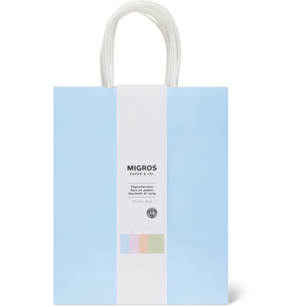 Migros Paper & Co. Papiertaschen bunt, 27x22x10cm