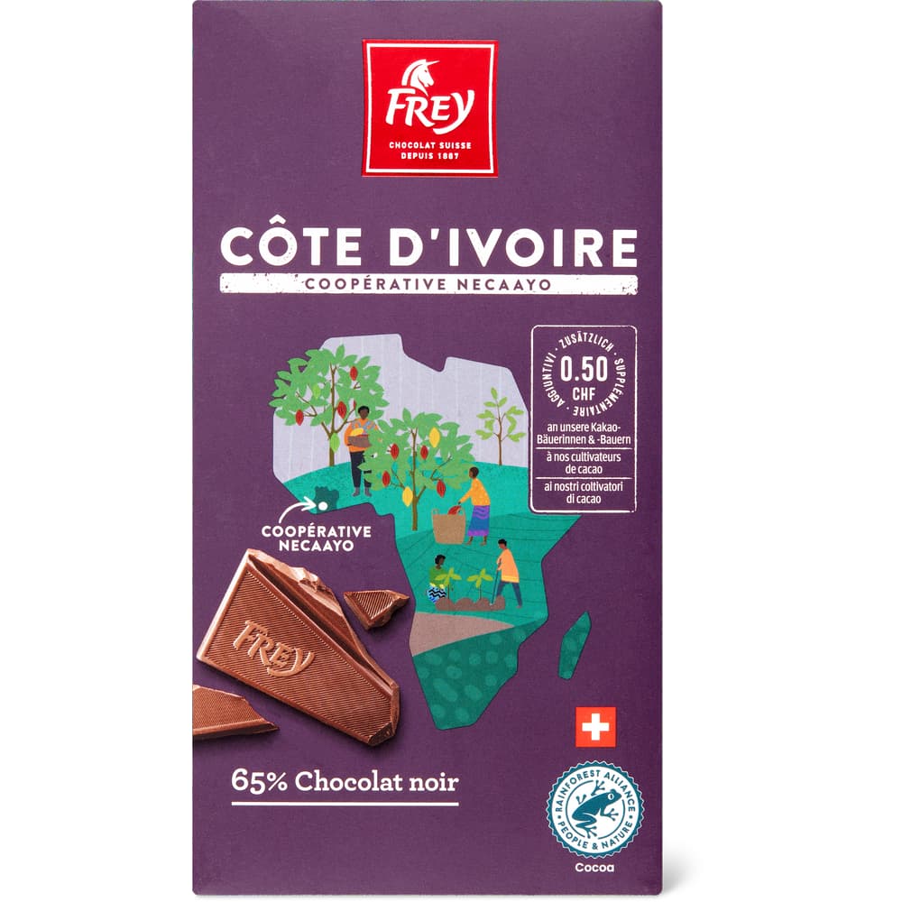 Frey Côte d'Ivoire Necaayo Tafelschokolade Zartbitterschokolade 65%