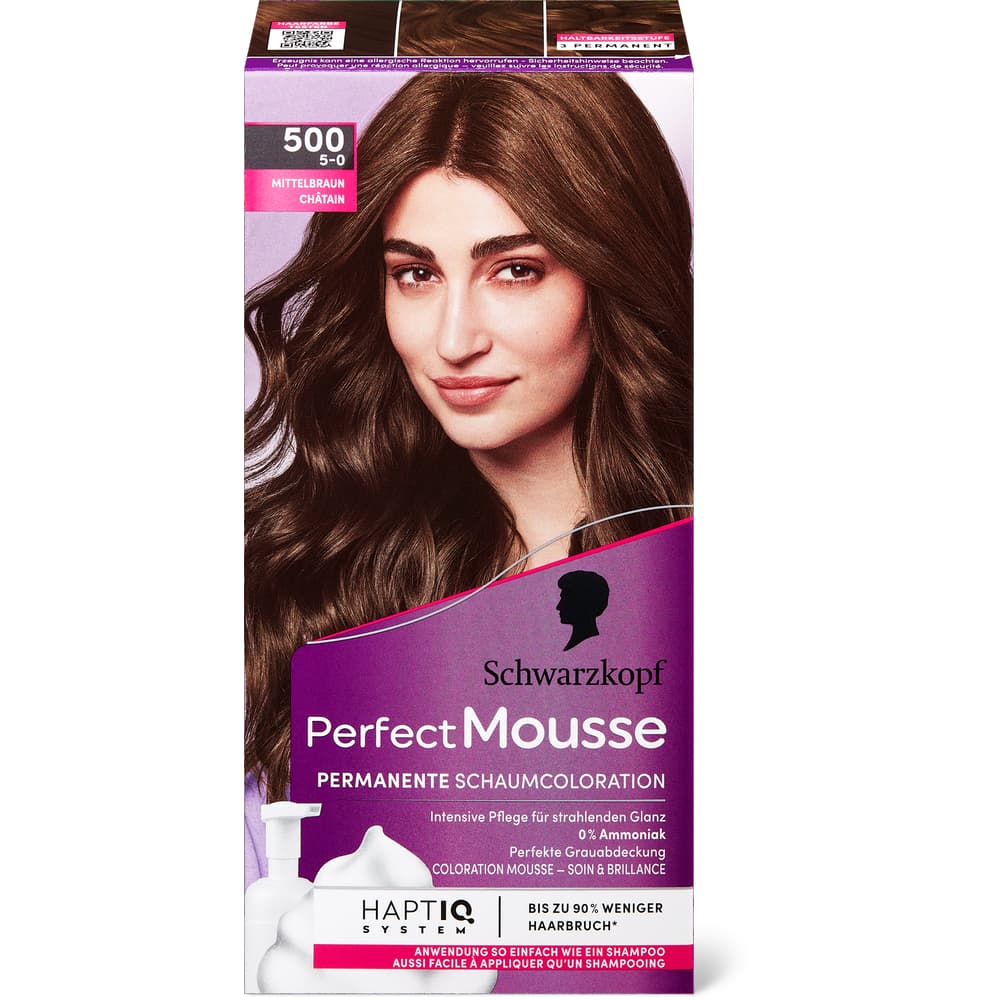 Perfect Mousse Coloration 500 Mittelbraun, pemanent