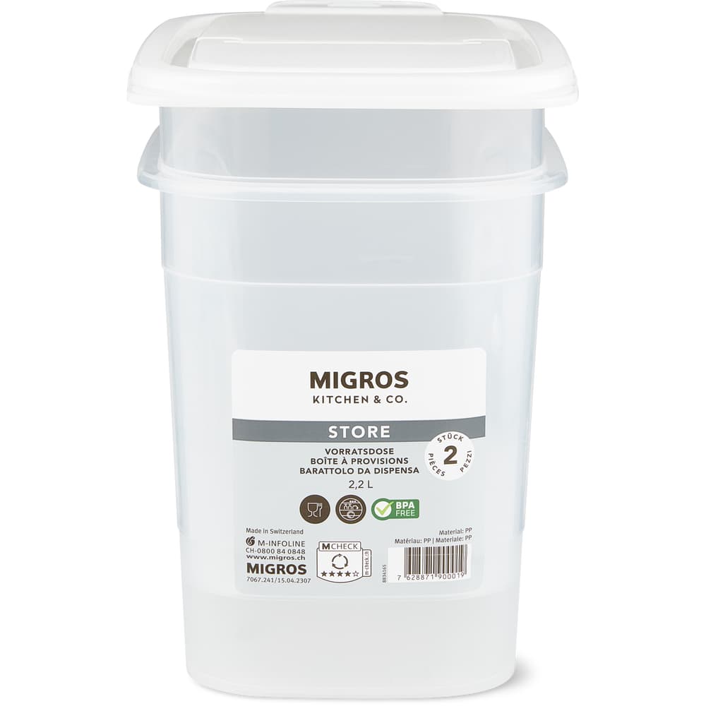 Migros Kitchen & Co. Vorratsdose 2er Set, 2.2L