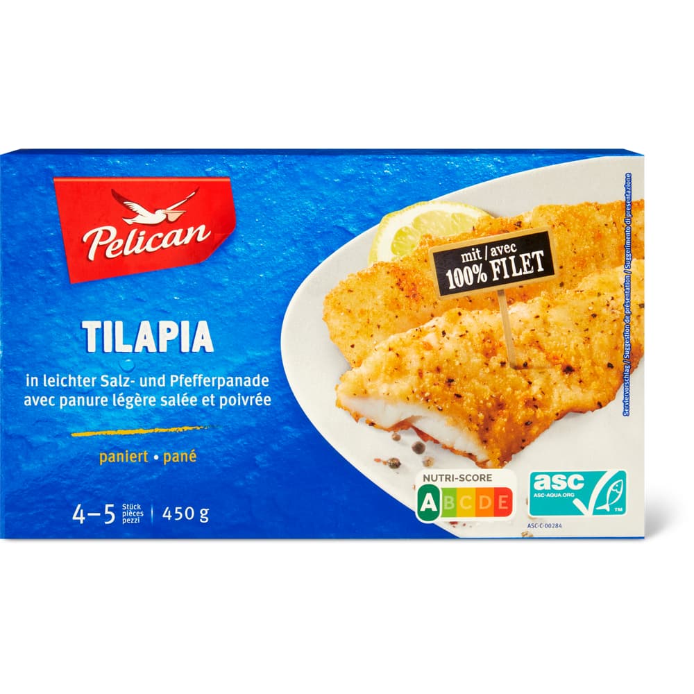 Pelican ASC Tilapiafilets in leichter Salz und Pfeffer-Panande - 3-5 Stück