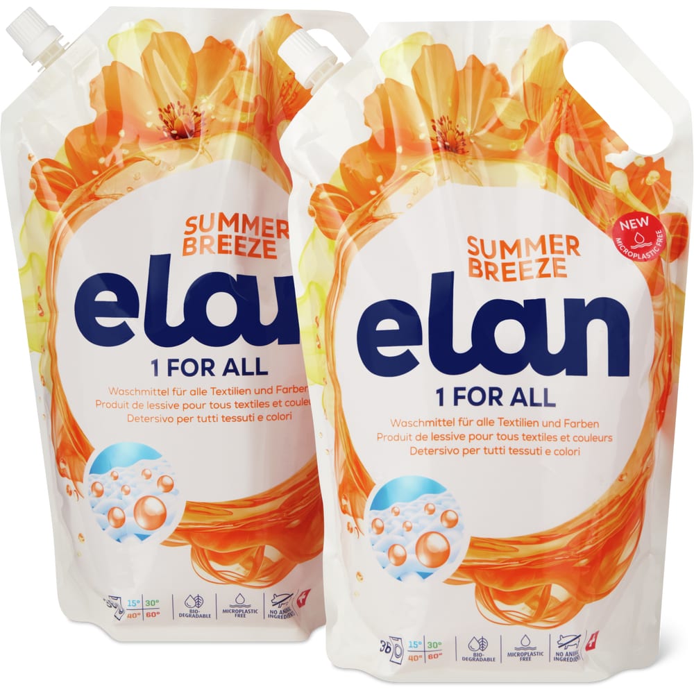 Elan Flüssigwaschmittel Summer Breeze, 2x36Waschgänge