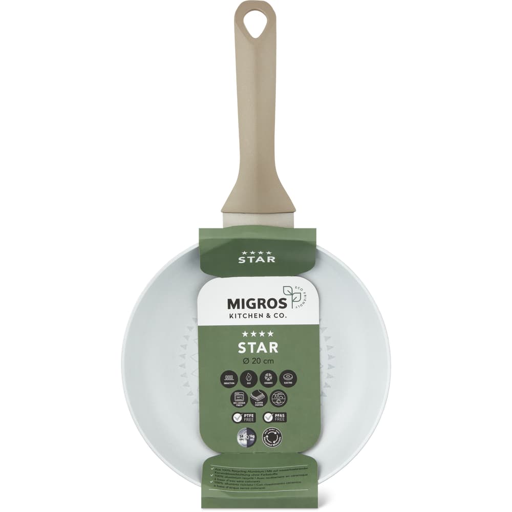 Migros Kitchen & Co. Star Bratpfanne Ø 20 cm, flach, beige