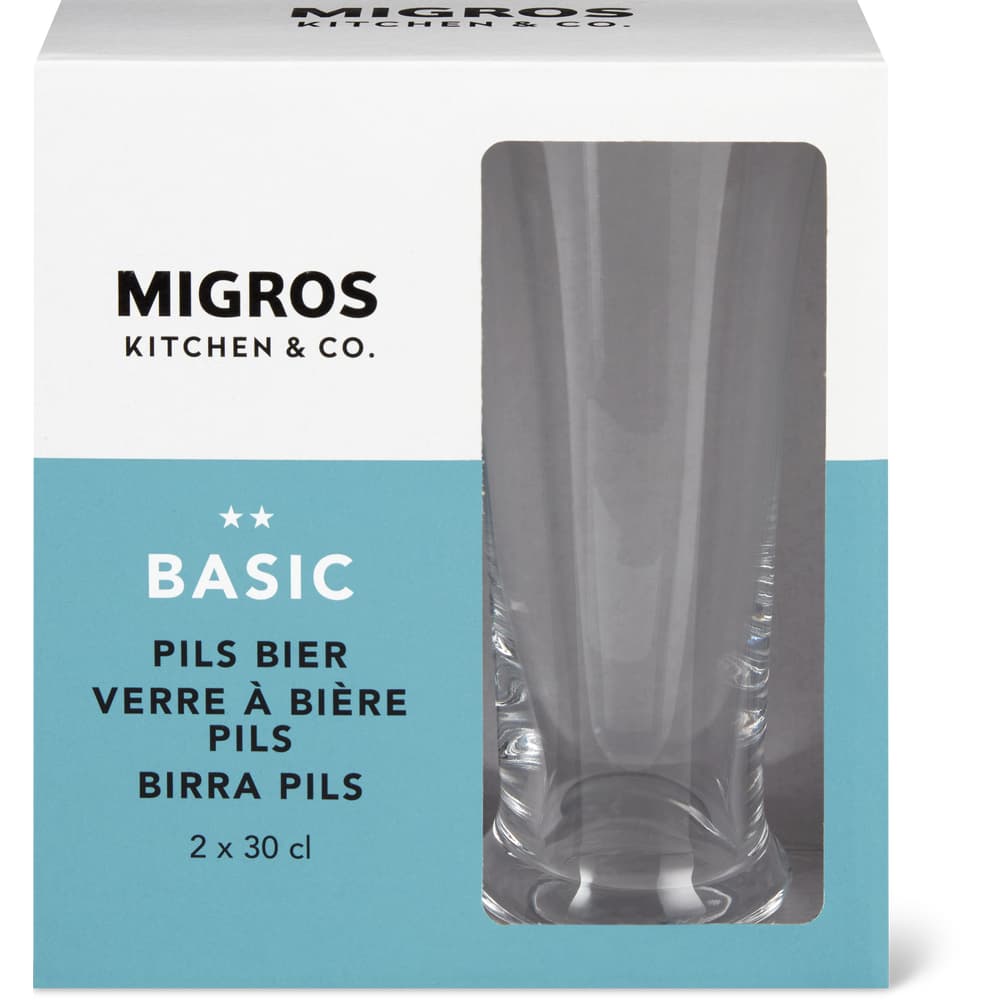 Migros Kitchen & Co. Bierglas Basic Pils Transparent, 30cl