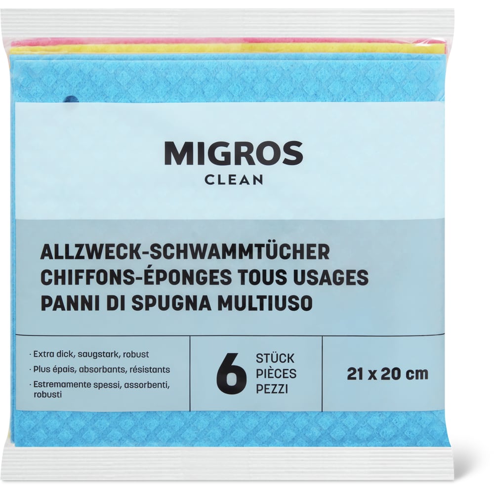 Migros Clean Allzweck-Schwammtücher 21 x 20 cm