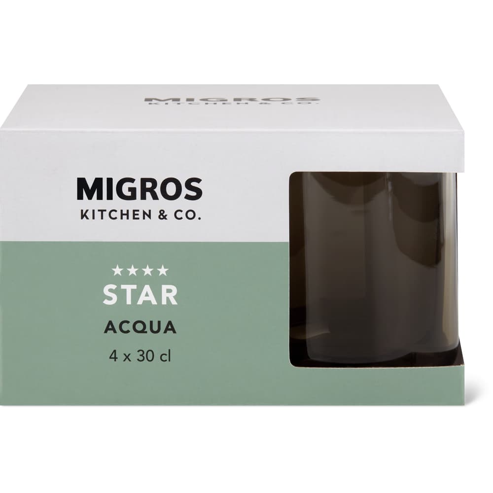 Migros Kitchen & Co. Wasserglas Star Acqua Grün, 30cl