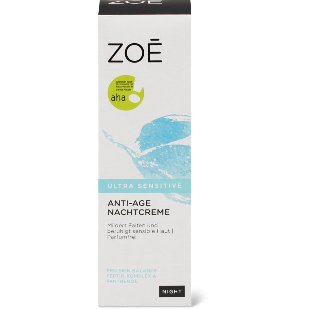 Zoé aha! Ultra Sensitive Nachtpflege Anti-Age