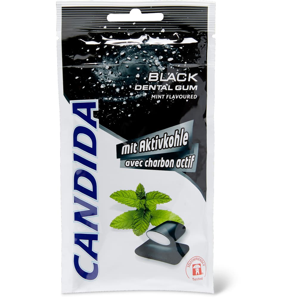Candida Black Dental Gum Zuckerfreier Kaugummi Minzaroma
