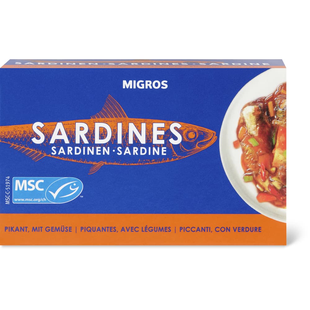 Migros Sardinen pikant mit Gemüse