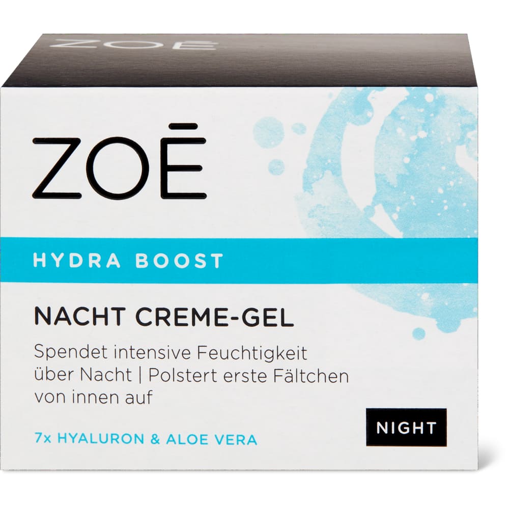 Zoé Hydra Boost Gel-Creme für die Nacht Hyaluron & Aloe Vera