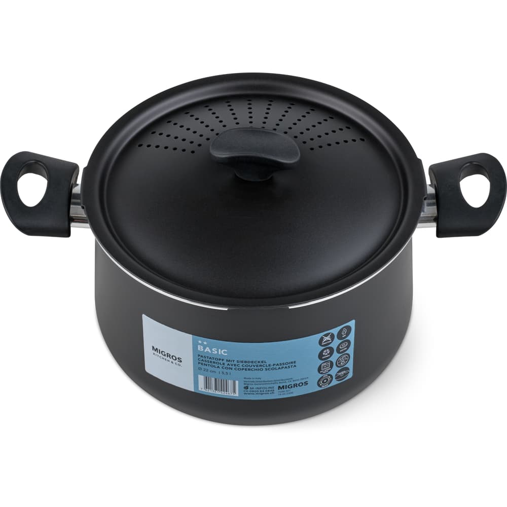 Migros Kitchen & Co. Basic Topf mit Siebdeckel Ø 22 cm