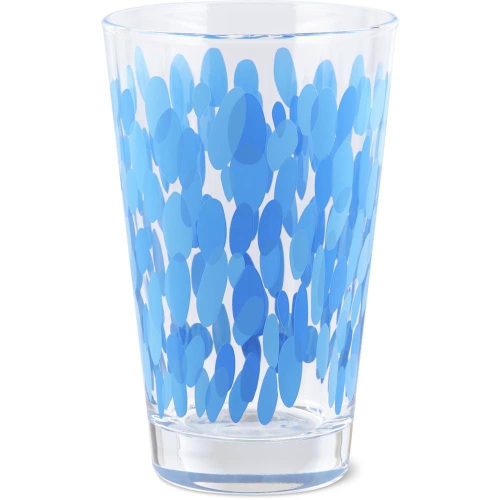 Migros Kitchen & Co. Wasserglas Basic Longdrink gepunktet blau, 40cl
