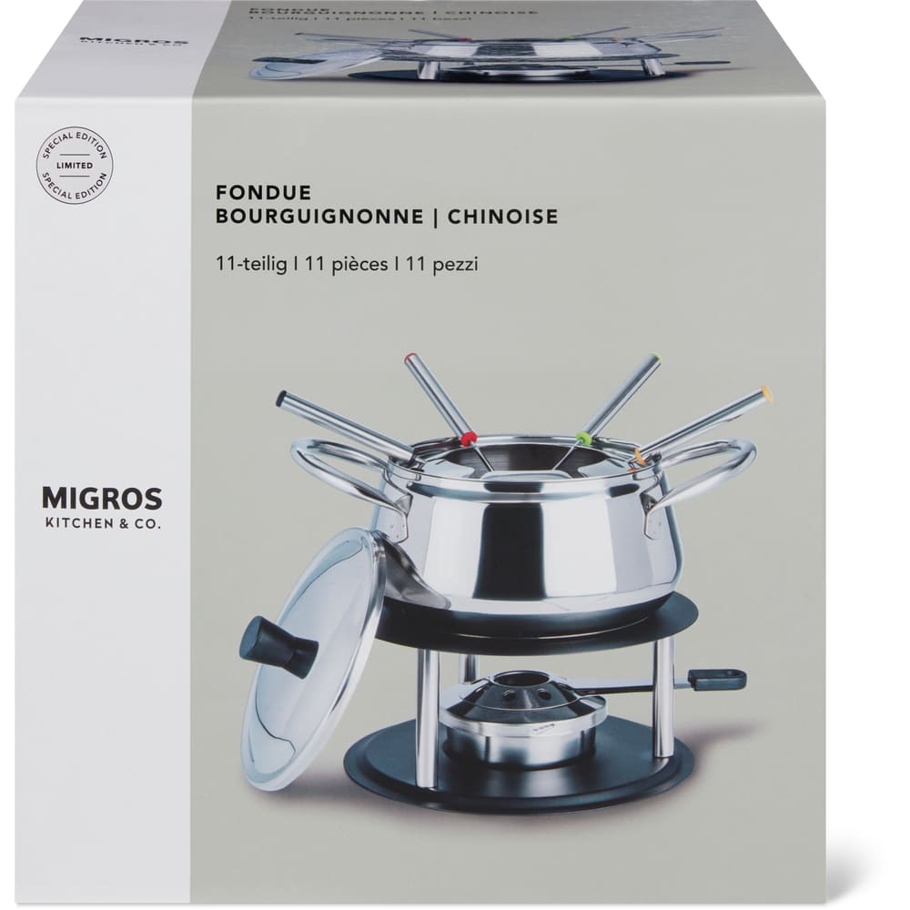 Migros Kitchen & Co. Set für Fondue ø 16cm, Burgundisch / Chinesisch