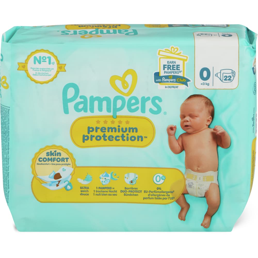 Pampers Premium Protection · Windeln · Grösse 0, 0-3kg
