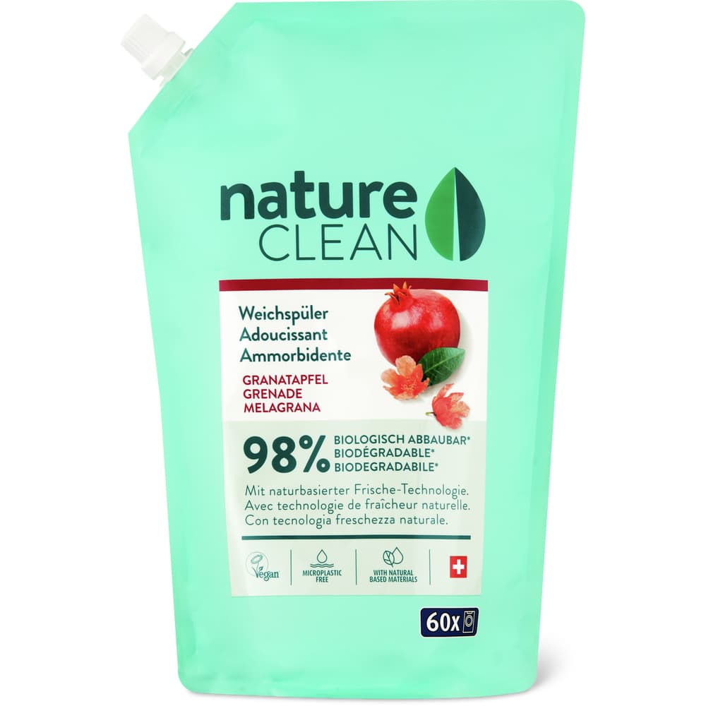 Nature Clean Flüssig Weichspüler Granatapfel, Refill, vegan