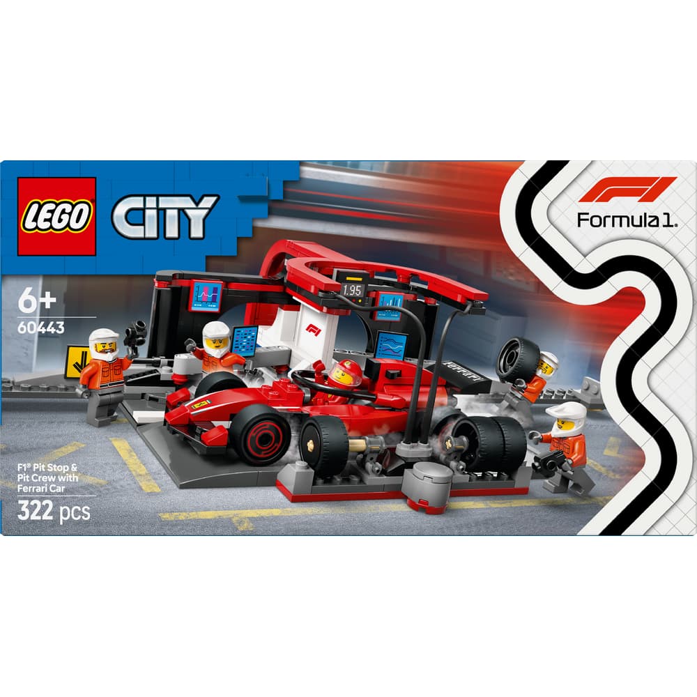 Lego City Formula 1 60443 F1® Boxenstopp mit Boxencrew und Ferrari Flitzer