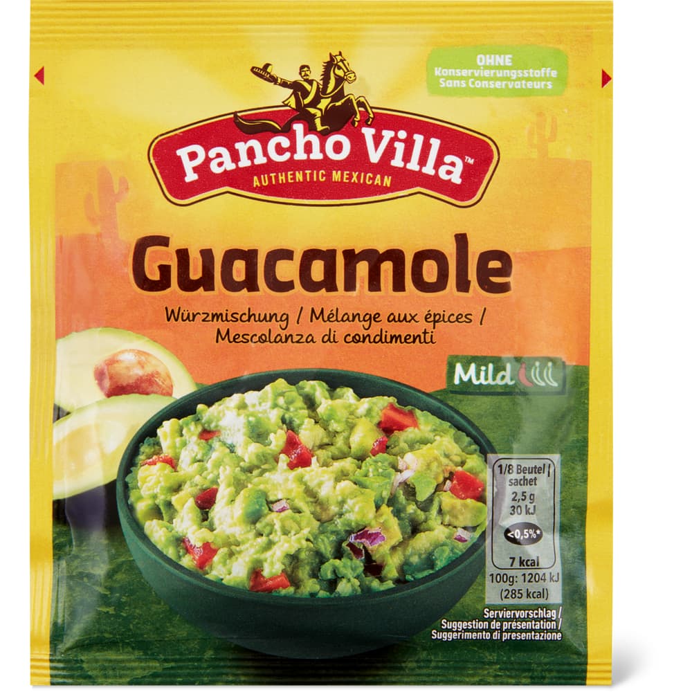 Pancho Villa Guacamole Mix Würzmischung zum Würzen von Avocados Mild