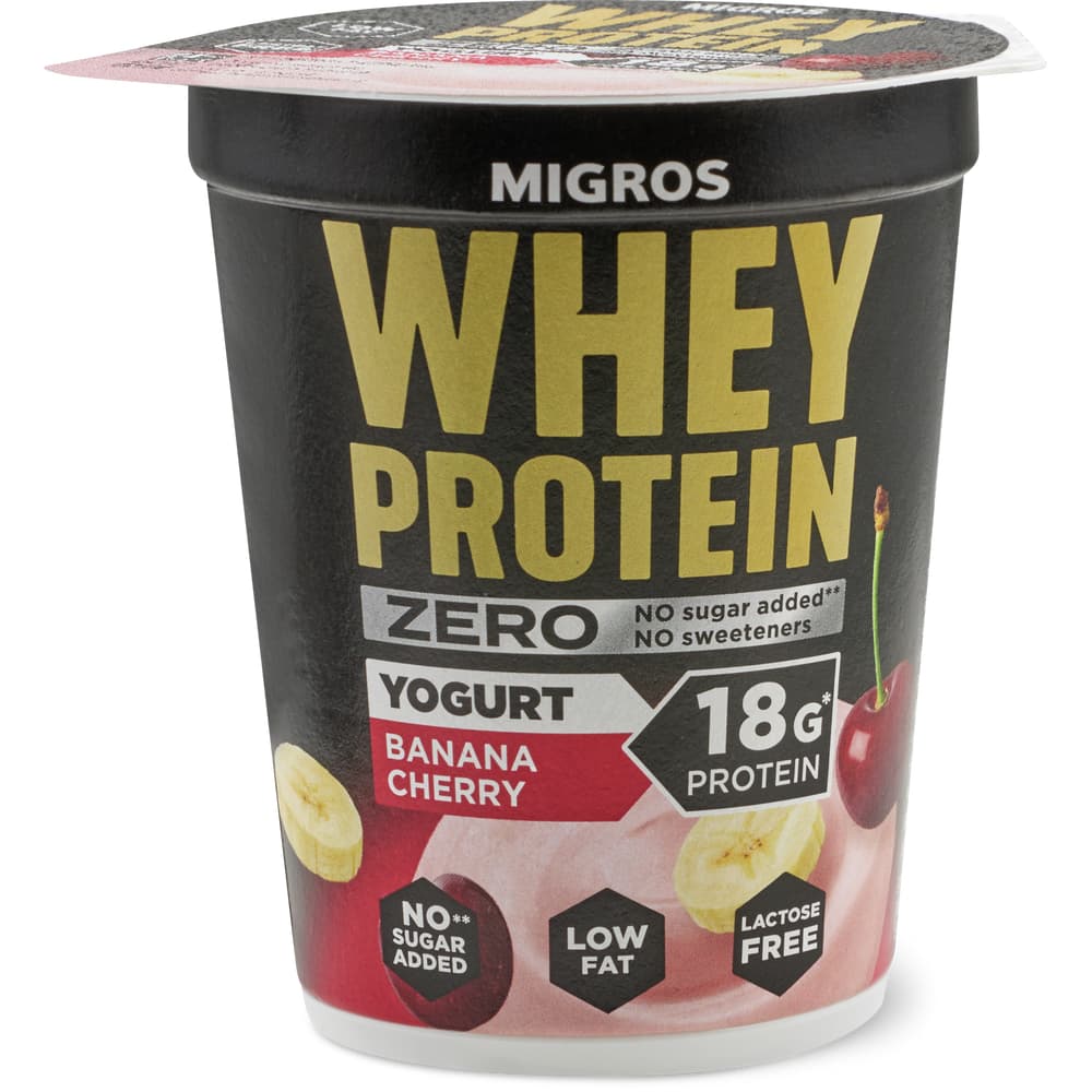 Migros High Protein Whey Joghurt Double Zero Banane Kirsche