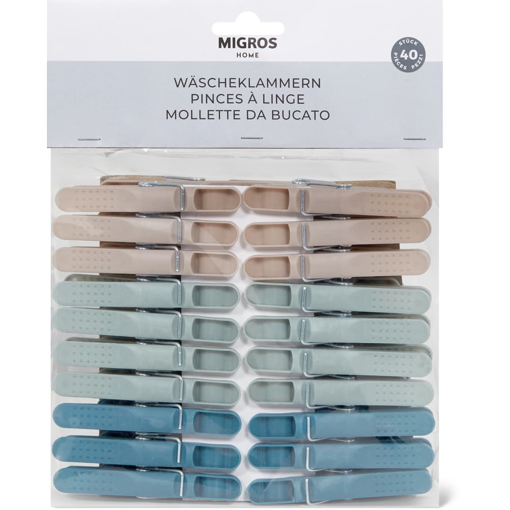 COM-FOUR® 120x Mollette da bucato in bambù - mollette in legno