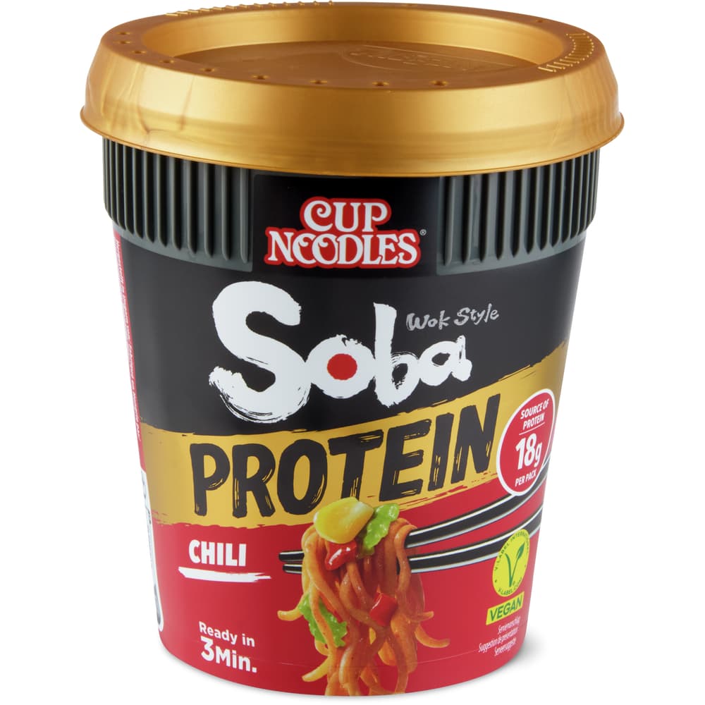 Nissin Soba Protein Chili Cup, vegan