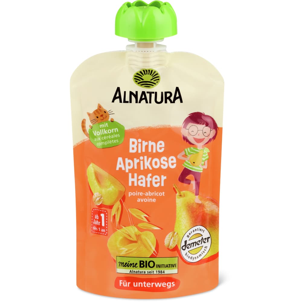 Alnatura Quetschbeutel Birne Aprikose Hafer Bio, Demeter, ab 1 Jahr