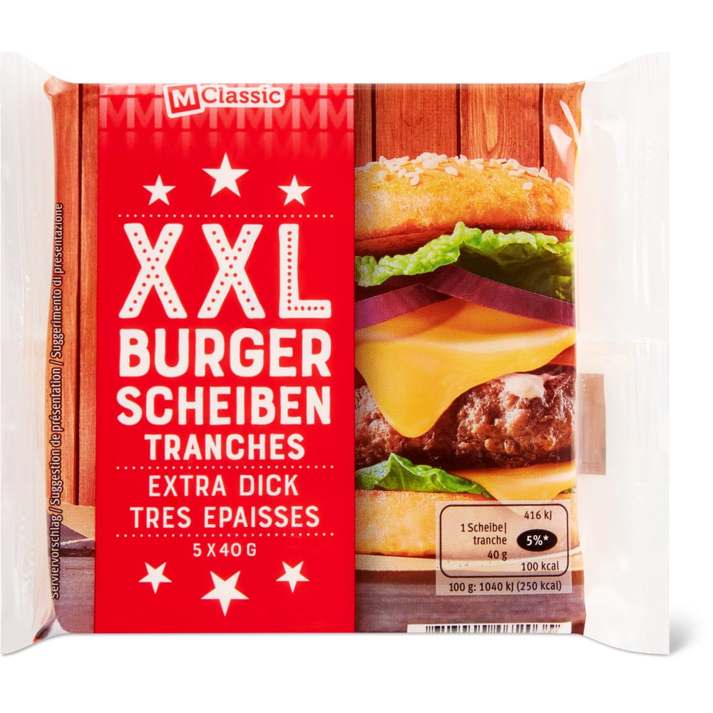 M-Classic Schmelzkäse XXL Burger - 5 Scheiben - extra dick