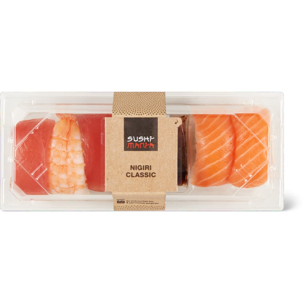 Sushi Mania Sushi - Nigiri Classic mit Ingwer, Wasabi und Sojasauce