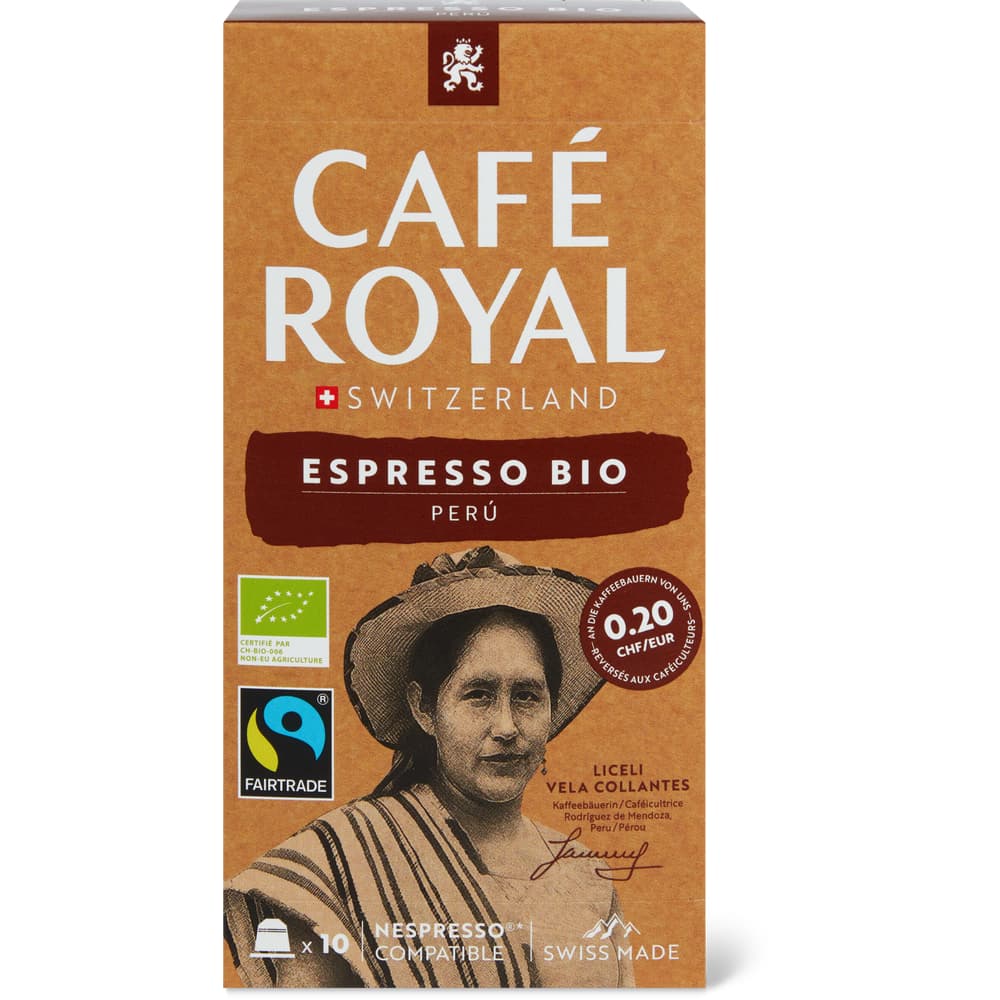 Café Royal Peru Bio Kaffee-Kapseln Espresso -Intensität 8/10,