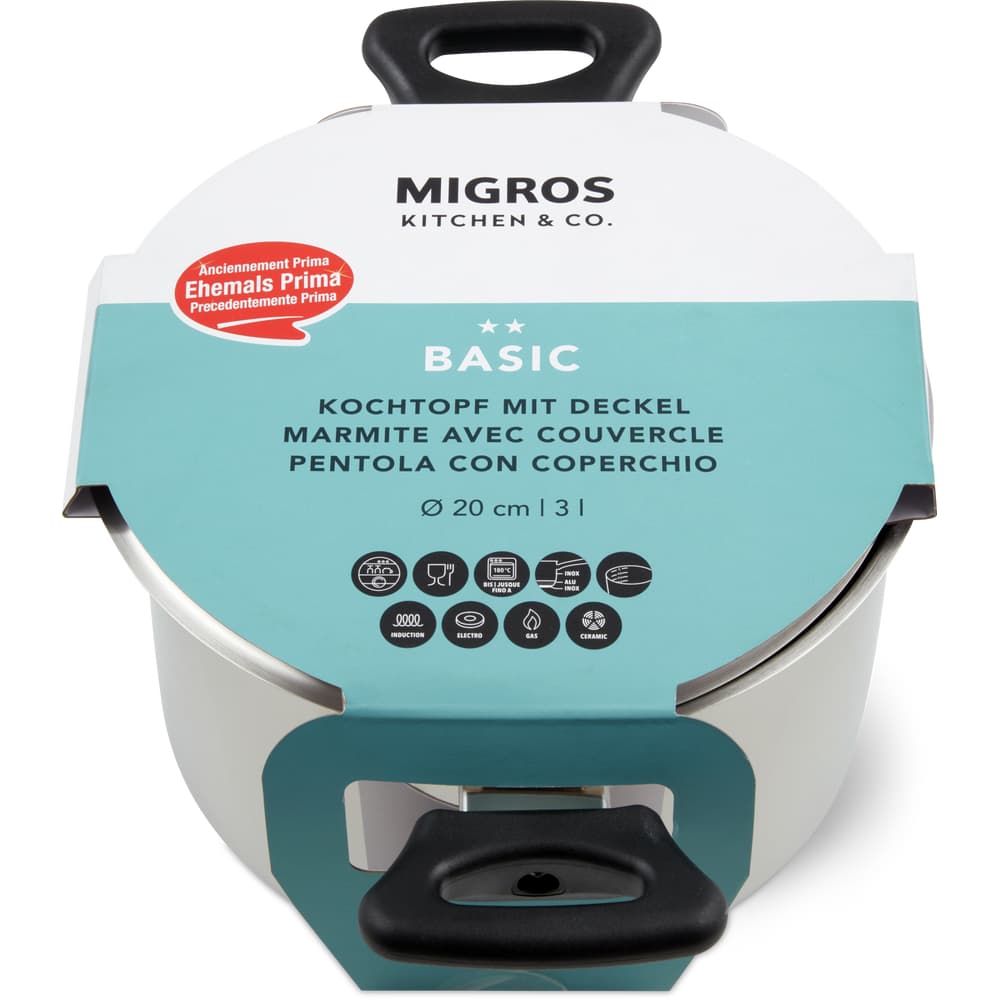 Migros Kitchen & Co. Basic Kochtopf mit Deckel Ø 20 cm