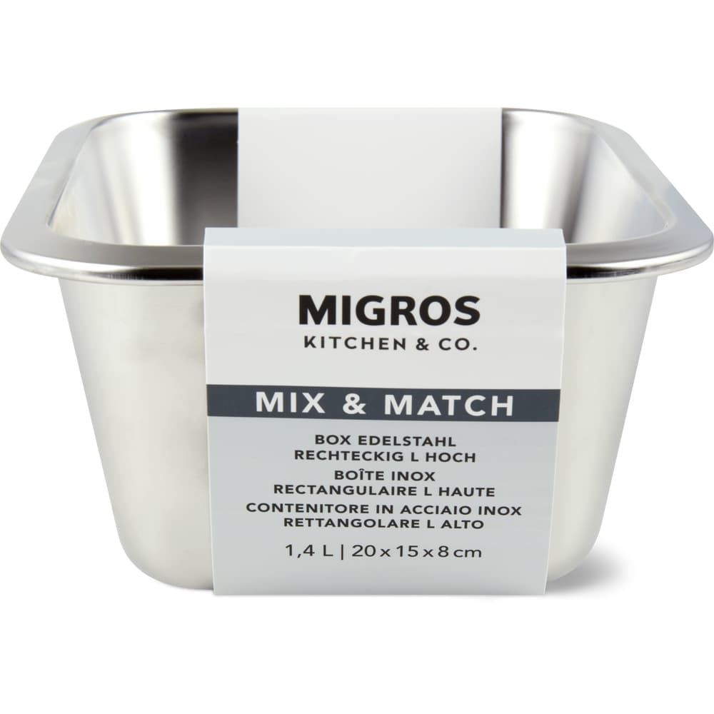 Migros Kitchen & Co. Box Edelstahl hoch rechteckig, L, 1.4l