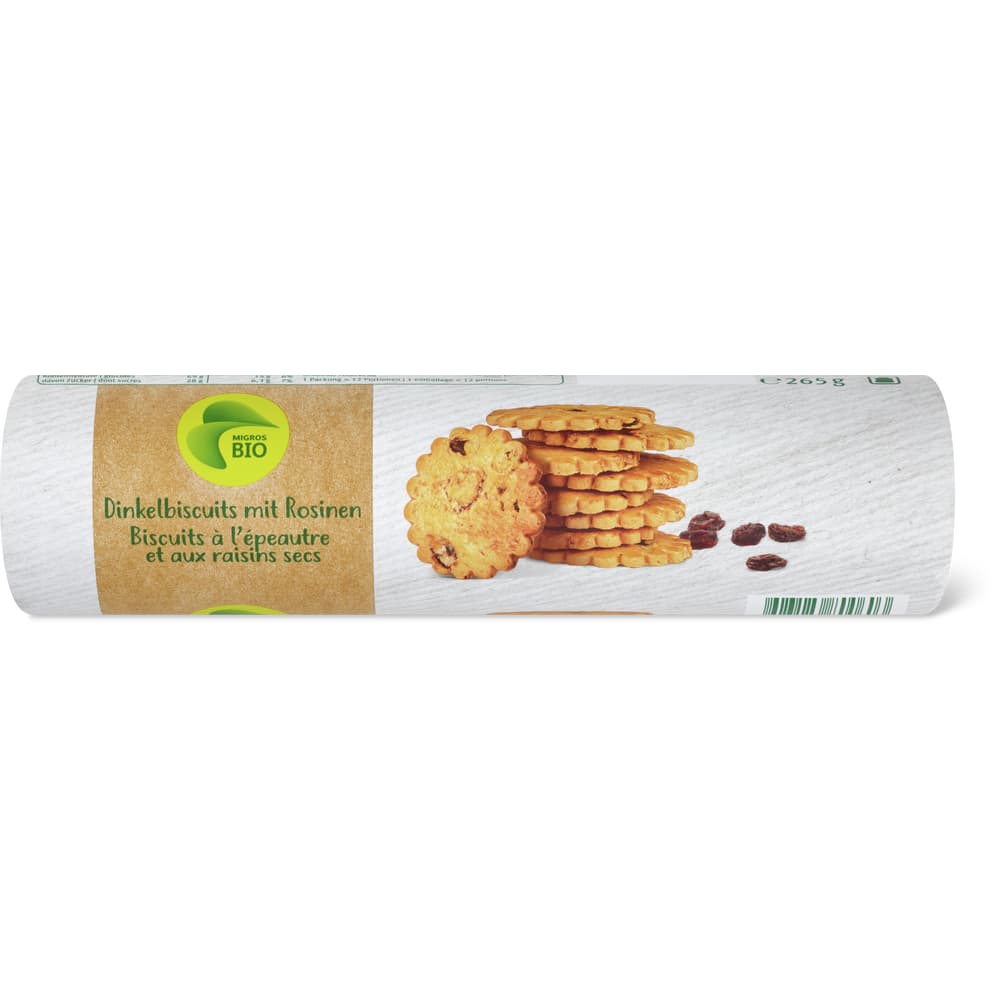 Dinkelbiscuits Bio, mit Rosinen
