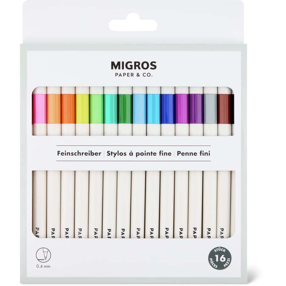 Migros Paper & Co. Fineliner 16 Stück