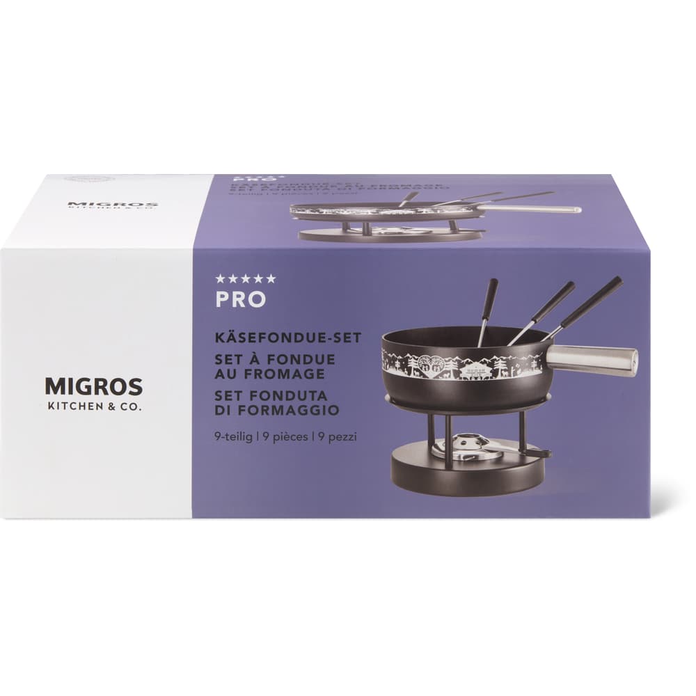 Migros Kitchen & Co. Fondue Set Ø 22cm, schwarz