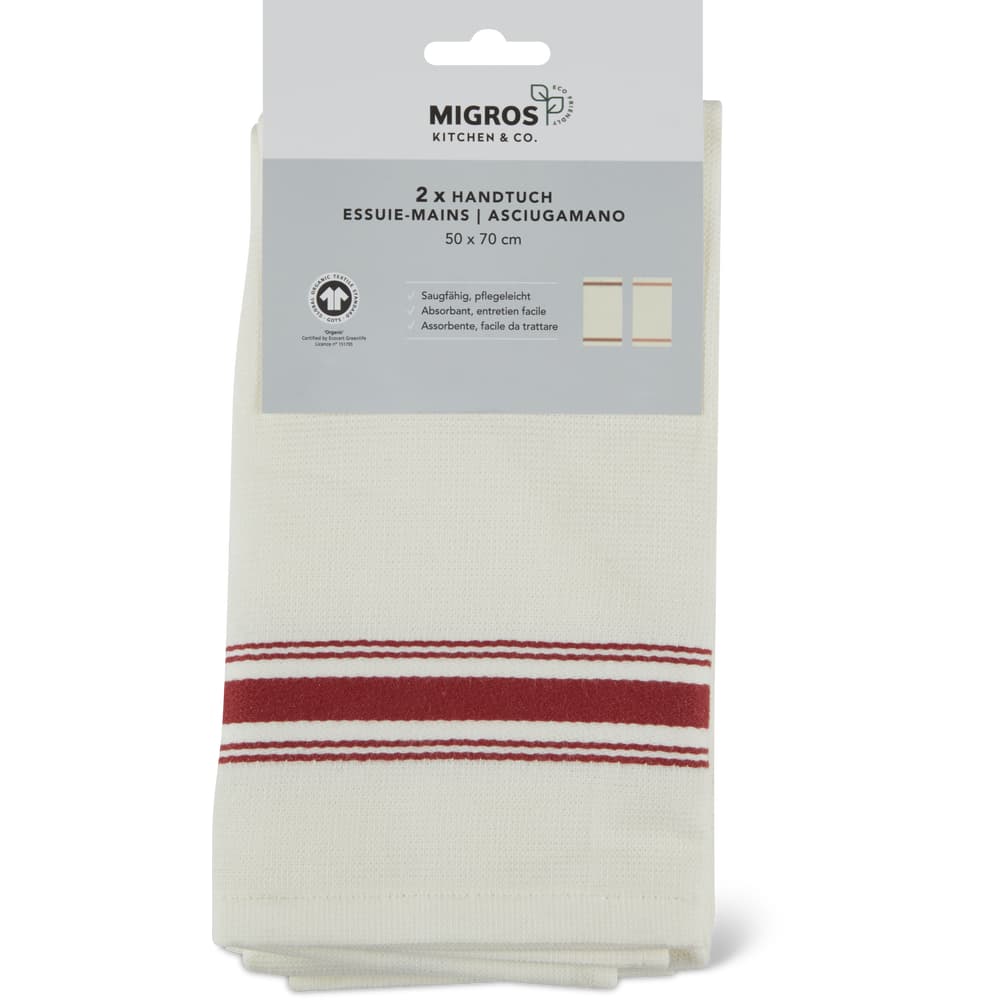 Migros Kitchen & Co. Handtuch roter Streifen