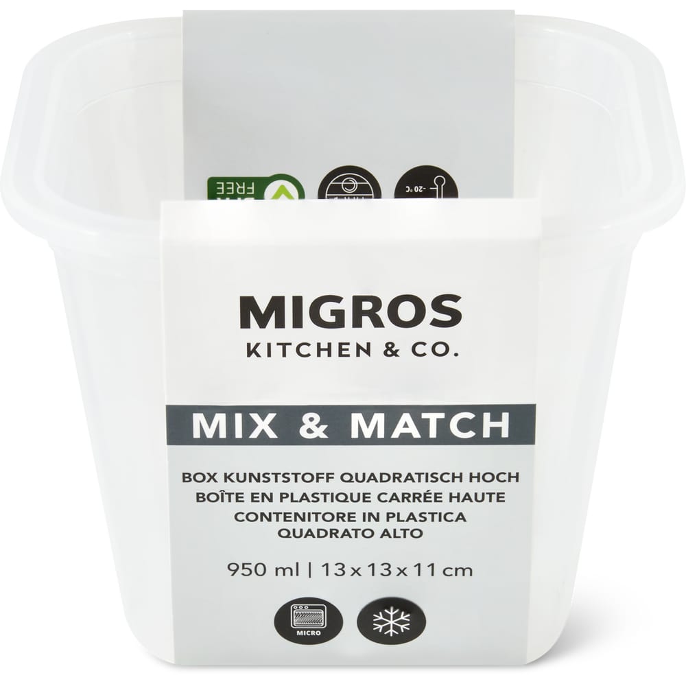 Migros Kitchen & Co. Box Kunststoff hoch quadratisch, 0.95l