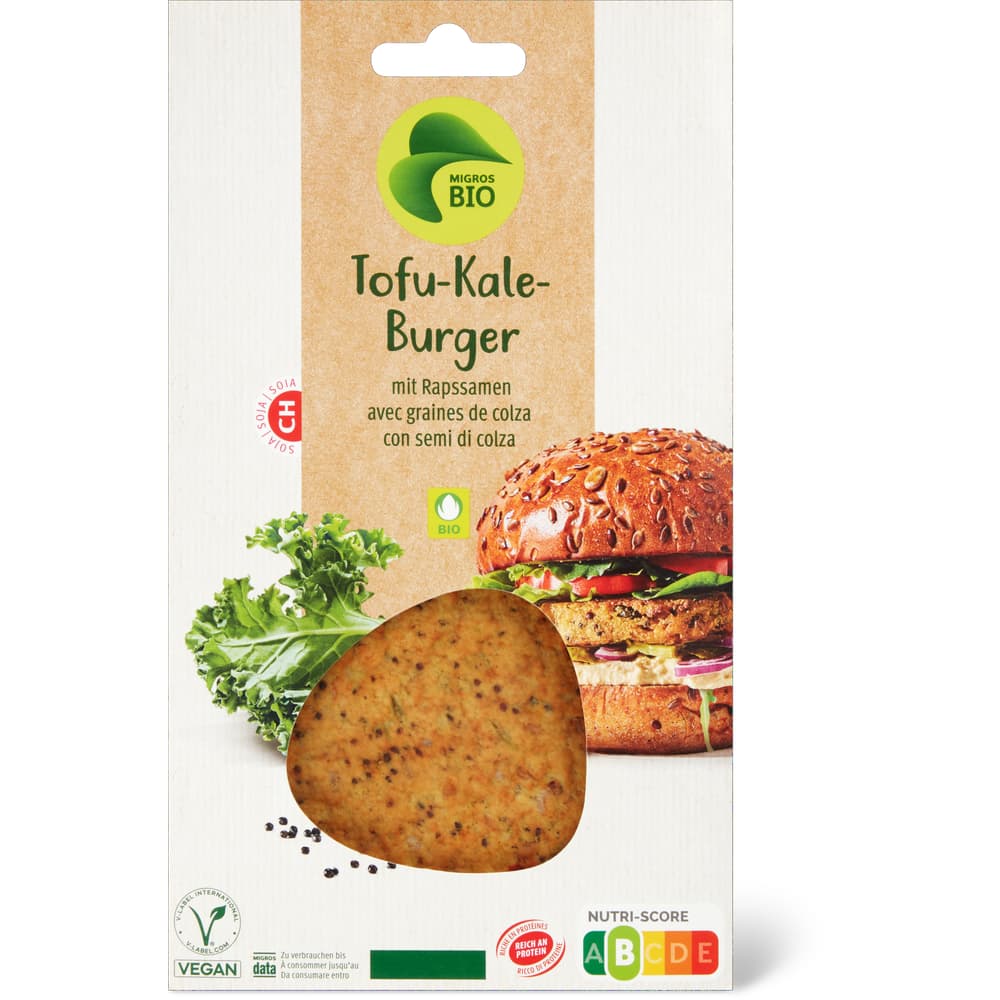 Migros Bio Tofu-Kale Burger mit Rapsamen